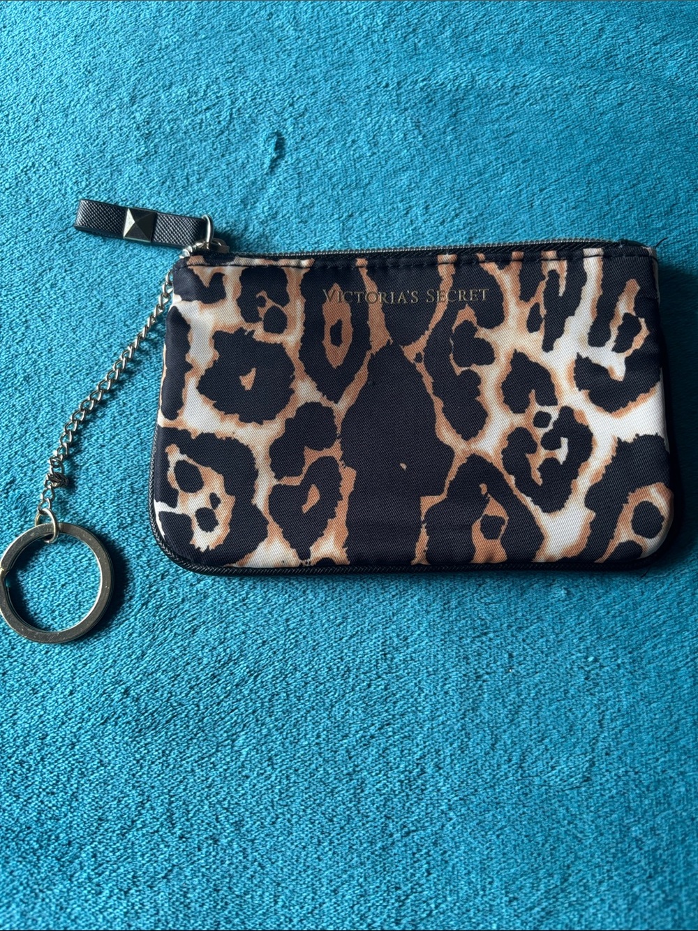 Victoria's Secret Leopard Print Wristlet Pouch - Black & Brown